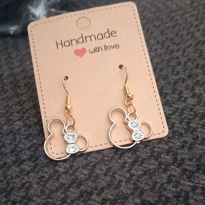Homemade Gold Minnie Mouse Earrings